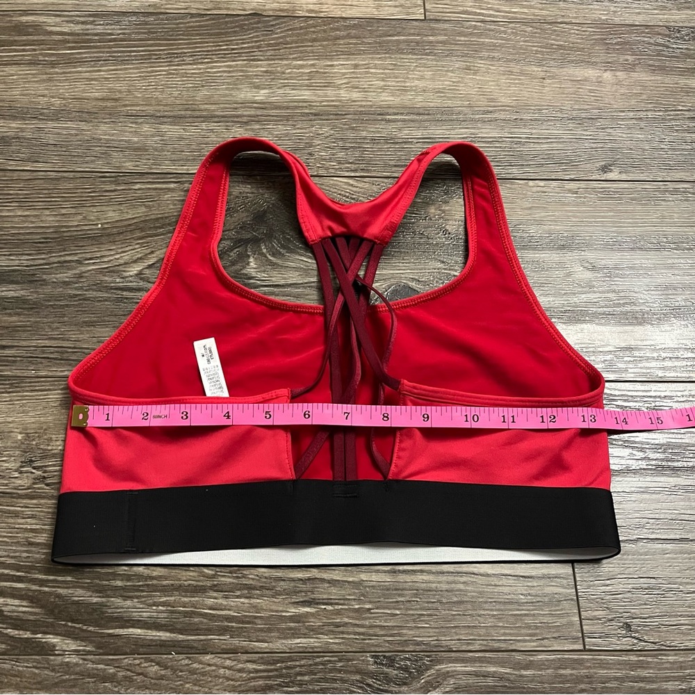 Victoria’s Secret Sport Racerback Strappy Logo Sports Bra (Red/Black) M - Picture 6 of 7